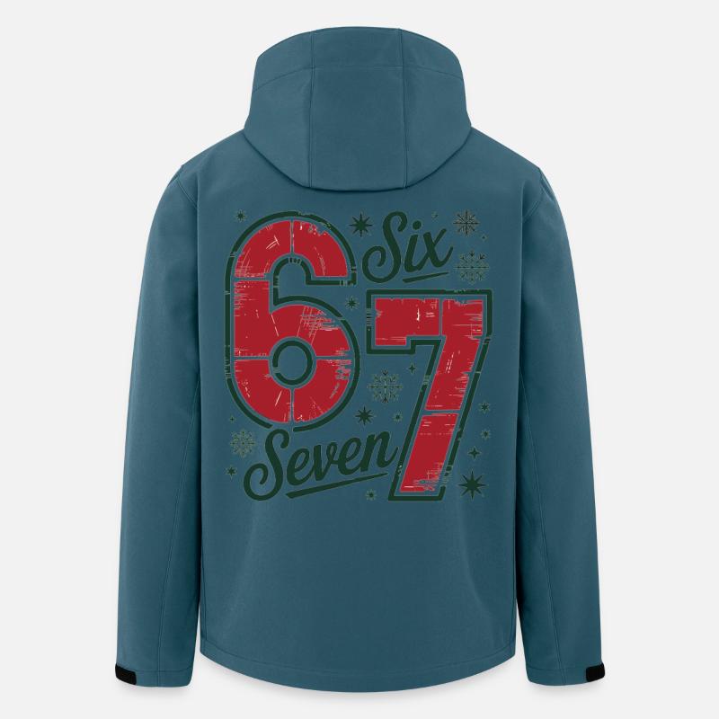 Festif 6 7 Rétro Noël Thème - Veste softshell homme en polyester recyclé Stanley/Stella - bleu pétrole foncé