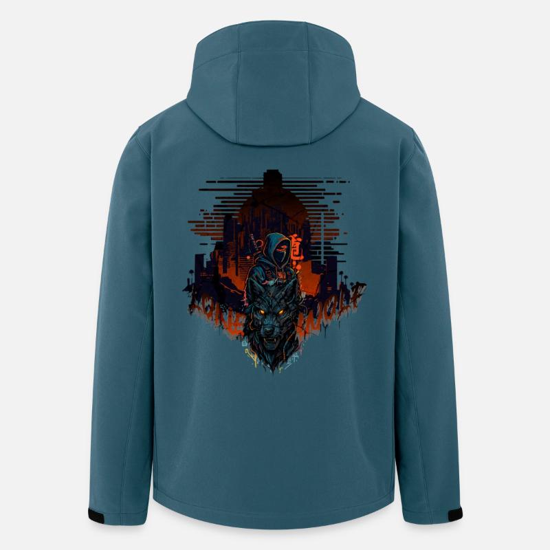 Neonstadt Samurai Lone Wolf - Recycelte Männer Softshell-Jacke von Stanley/Stella - Dunkles Petrol