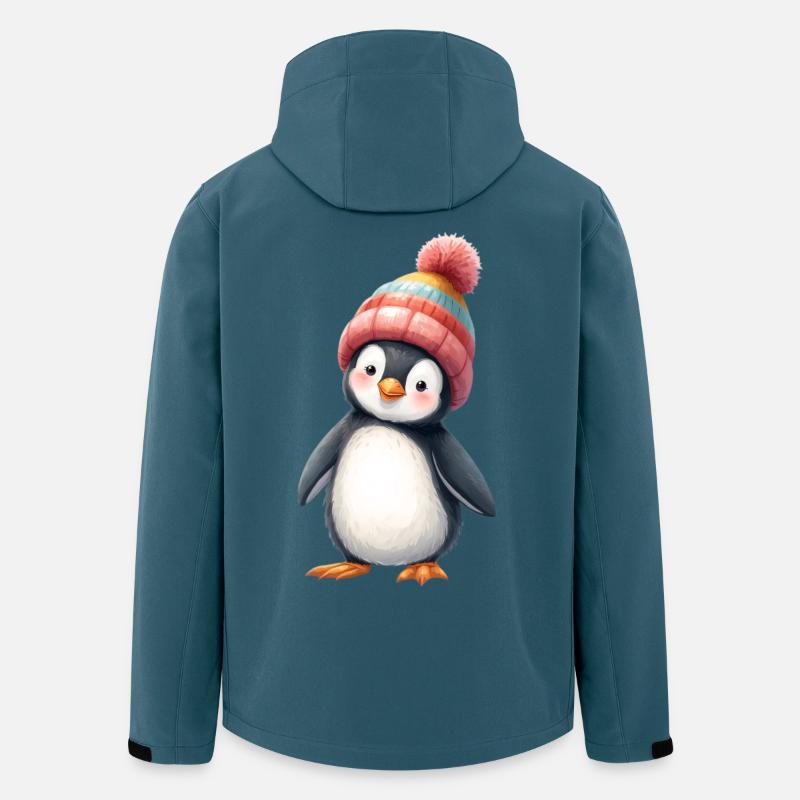 Pinguin mit bunter Wintermütze - Recycelte Männer Softshell-Jacke von Stanley/Stella - Dunkles Petrol