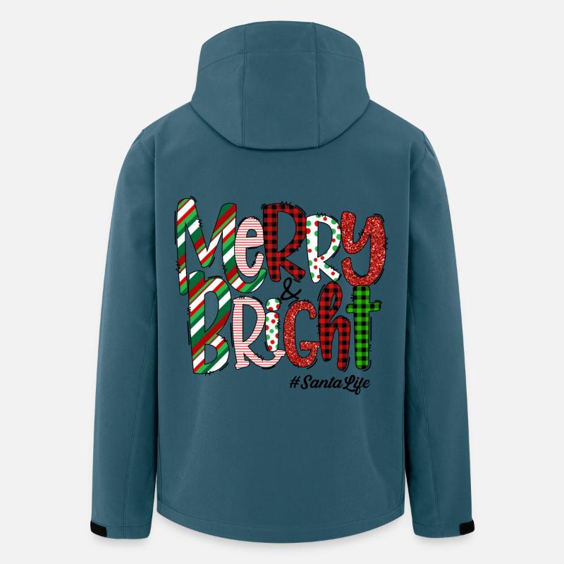 Merry Bright Festive Plaid Pattern - Recycelte Männer Softshell-Jacke von Stanley/Stella - Dunkles Petrol