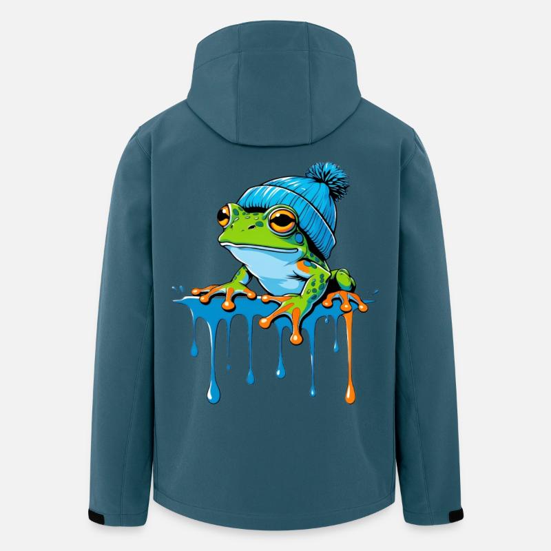 Frosch mit blauer Beanie - Recycelte Männer Softshell-Jacke von Stanley/Stella - Dunkles Petrol