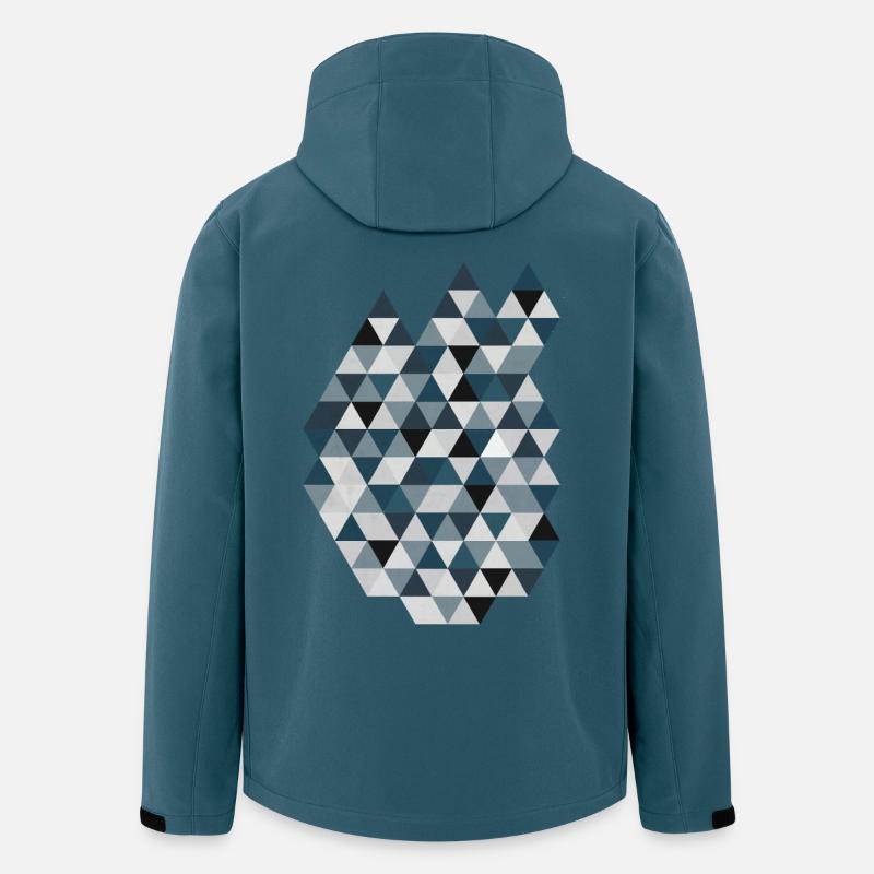 Blue Triangle Mosaic Geometry Triangles - Men’s Recycled Softshell Jacket by Stanley/Stella - stargazer