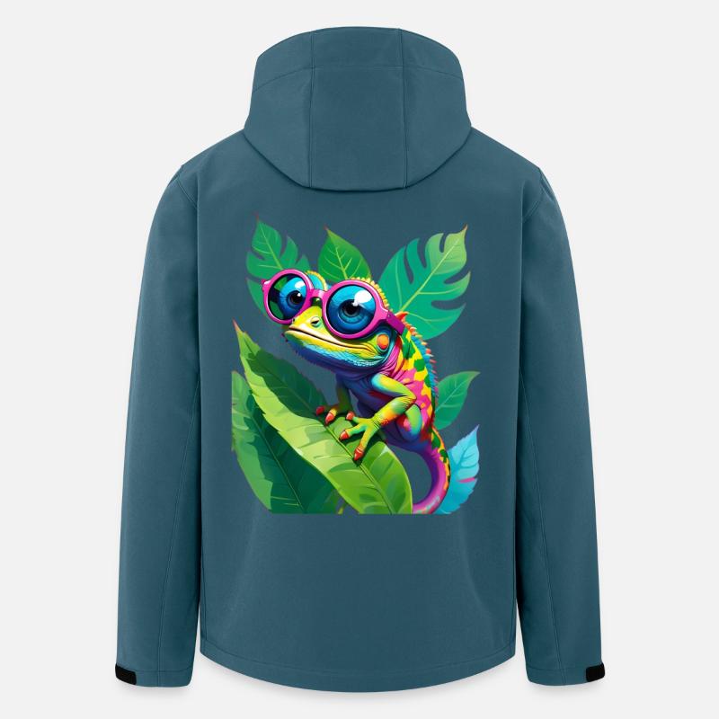 Neon Chamäleon Brille - Recycelte Männer Softshell-Jacke von Stanley/Stella - Dunkles Petrol