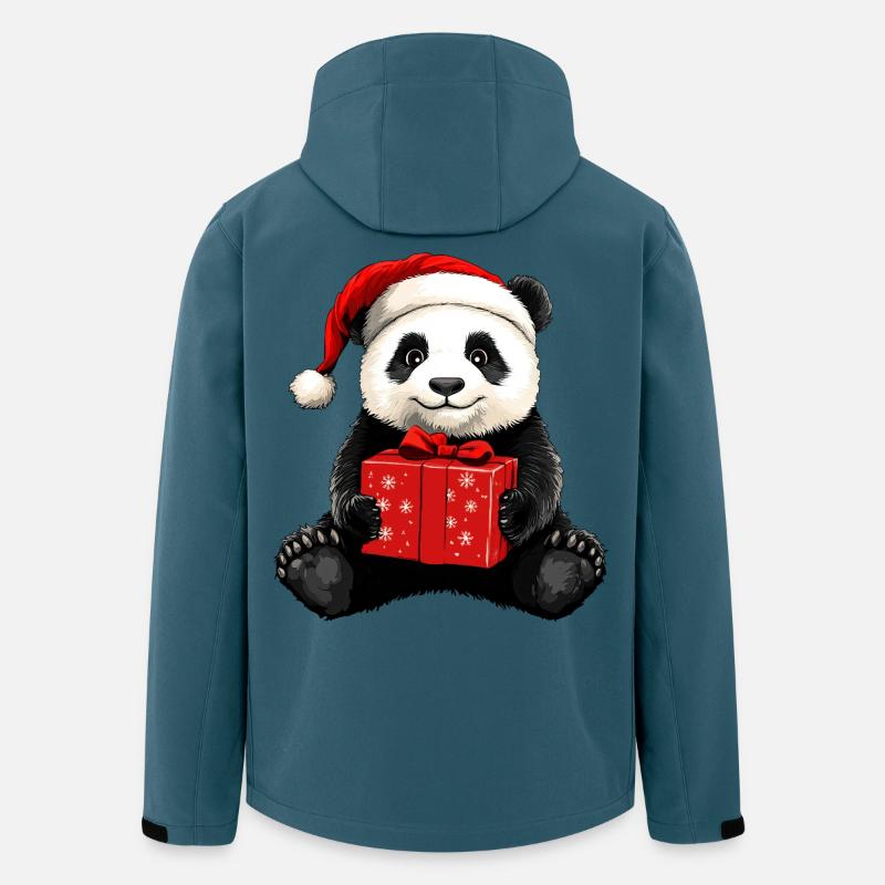 Pandabären Christmas - Recycelte Männer Softshell-Jacke von Stanley/Stella - Dunkles Petrol