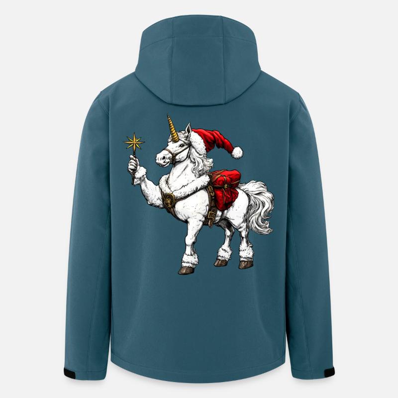 Einhorn Weihnachten - Recycelte Männer Softshell-Jacke von Stanley/Stella - Dunkles Petrol