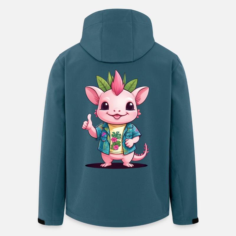 Kawaii Drachen im Hawaiihemd - Recycelte Männer Softshell-Jacke von Stanley/Stella - Dunkles Petrol