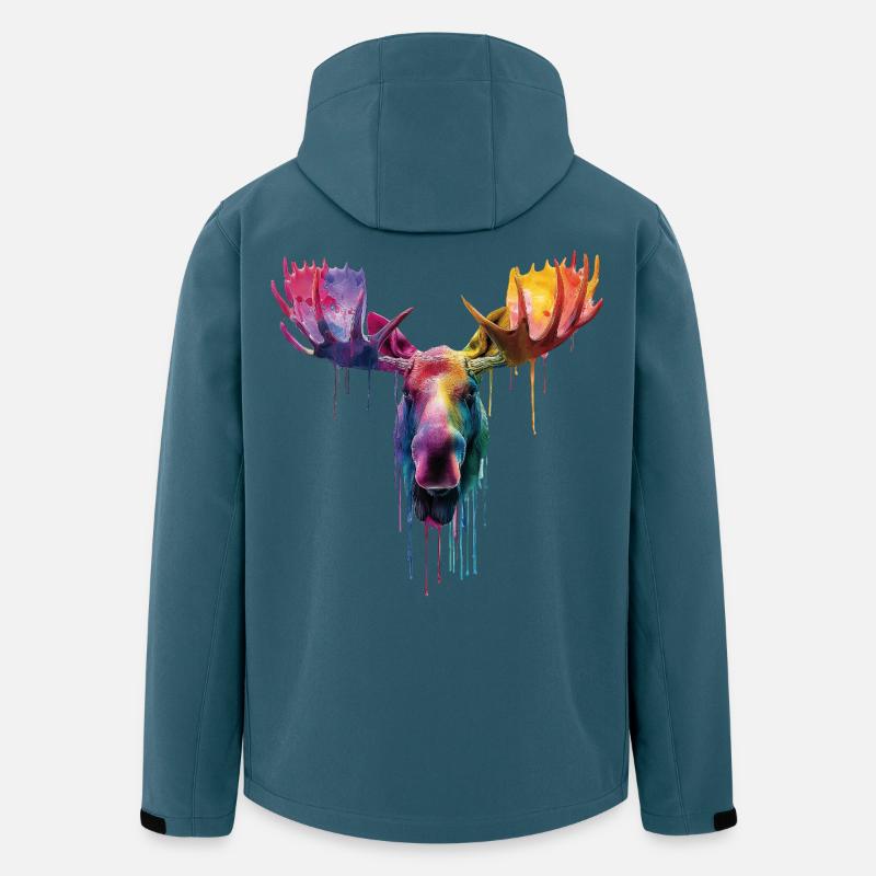 Elch Elchkopf - Recycelte Männer Softshell-Jacke von Stanley/Stella - Dunkles Petrol