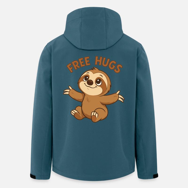 Faultier süß Gratis Umarmungen Geschenk - Recycelte Männer Softshell-Jacke von Stanley/Stella - Dunkles Petrol