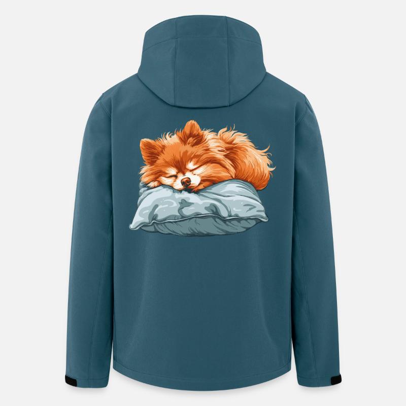 Sleeping Spitz on pillow - Men’s Recycled Softshell Jacket by Stanley/Stella - stargazer