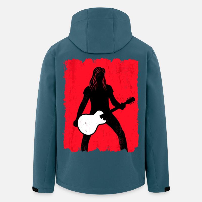 Gitarrist Silhouette Graffiti-Poster - Recycelte Männer Softshell-Jacke von Stanley/Stella - Dunkles Petrol