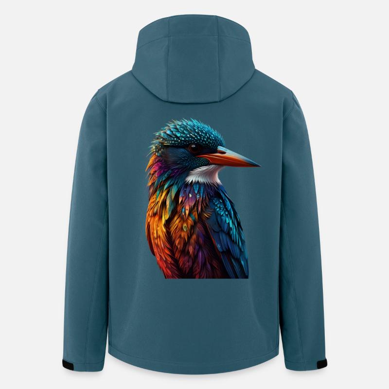 Bunter Eisvogel Farbenspiel - Recycelte Männer Softshell-Jacke von Stanley/Stella - Dunkles Petrol