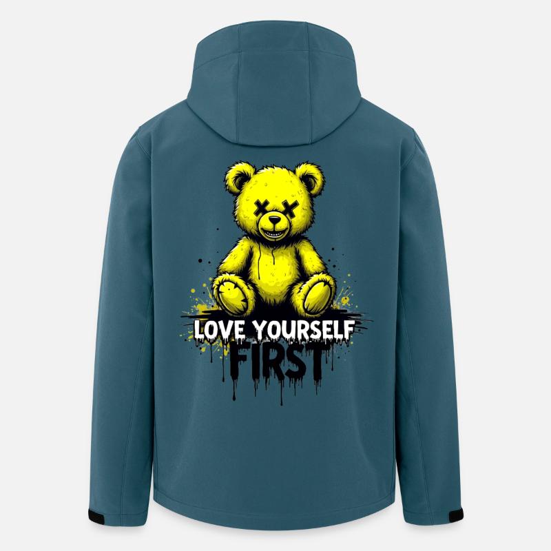 Love Yourself First Teddy Bear Graffiti - Men’s Recycled Softshell Jacket by Stanley/Stella - stargazer