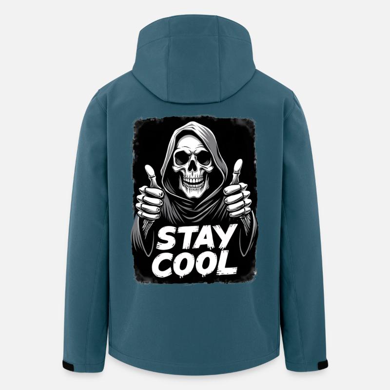 Stay Cool Sensenmann Totenkopf - Recycelte Männer Softshell-Jacke von Stanley/Stella - Dunkles Petrol
