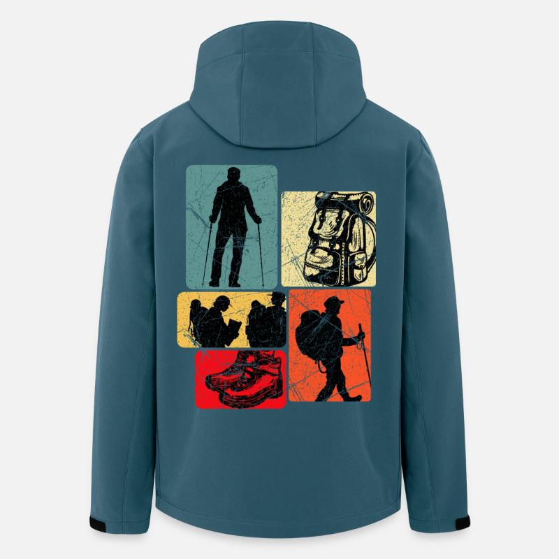 Wanderpfad Collage - Recycelte Männer Softshell-Jacke von Stanley/Stella - Dunkles Petrol