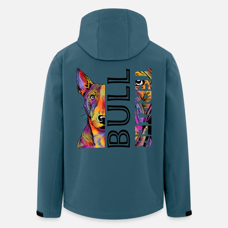 Farbenfroher Bull Terrier - Recycelte Männer Softshell-Jacke von Stanley/Stella - Dunkles Petrol