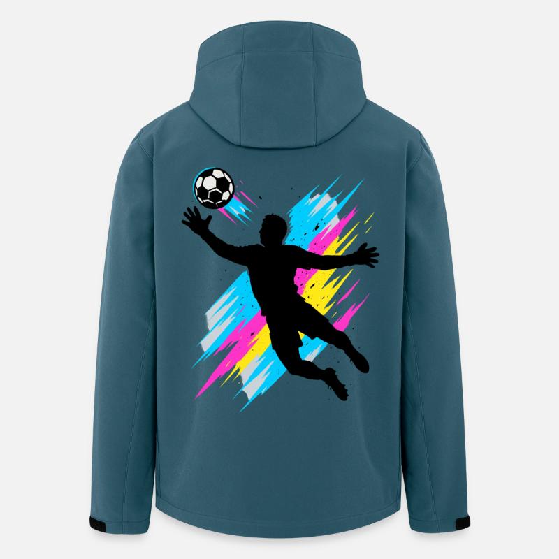 Neon Torwart Sprung, Fußball Geschenk, Kinder - Recycelte Männer Softshell-Jacke von Stanley/Stella - Dunkles Petrol