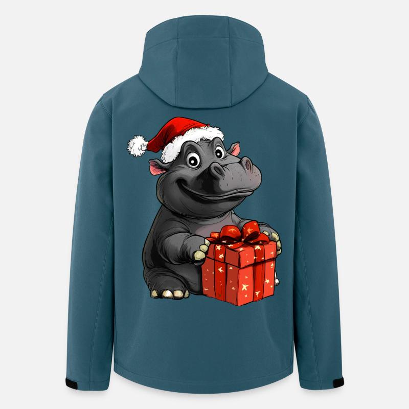Nilpferde Weihnachten - Recycelte Männer Softshell-Jacke von Stanley/Stella - Dunkles Petrol