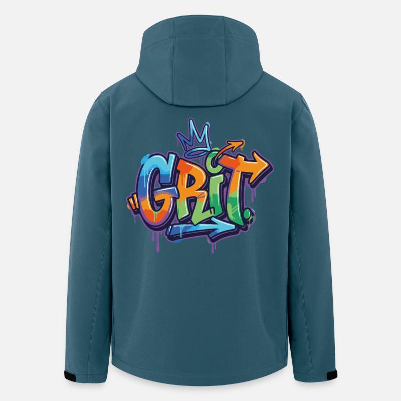 Motivation du graffiti de grain - Veste softshell homme en polyester recyclé Stanley/Stella - bleu pétrole foncé