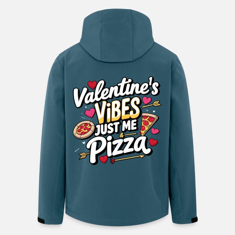 Valentins Vibes Pizza Liebe - Recycelte Männer Softshell-Jacke von Stanley/Stella - Dunkles Petrol