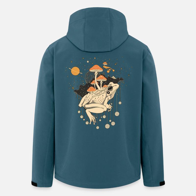Cosmic Frog & Toadstools in the Universe - Men’s Recycled Softshell Jacket by Stanley/Stella - stargazer
