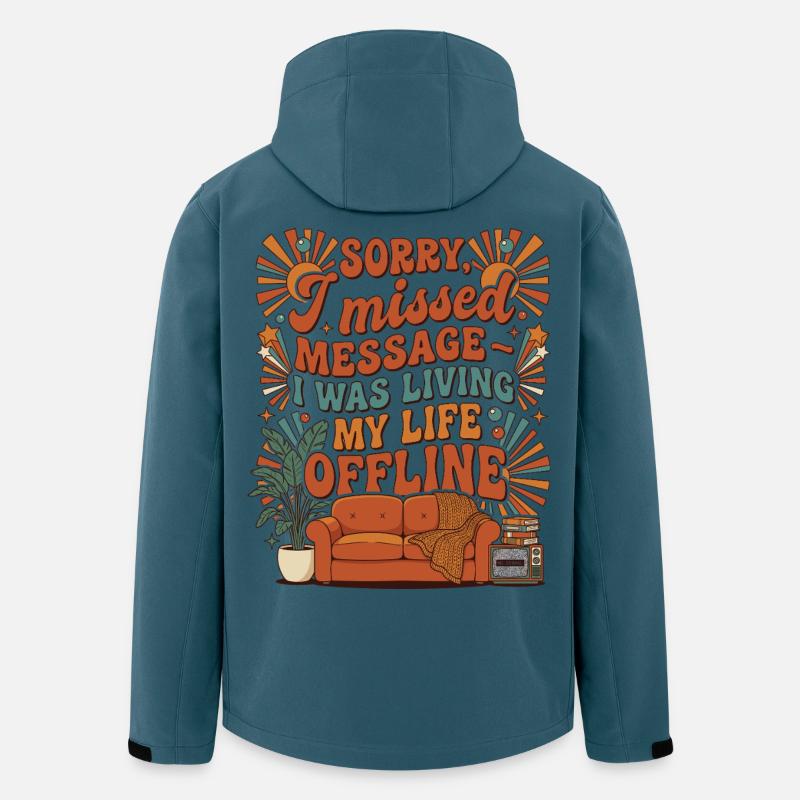 Living Life Offline Retro - Recycelte Männer Softshell-Jacke von Stanley/Stella - Dunkles Petrol