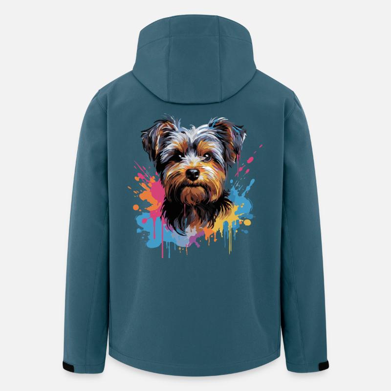 Yorkshire Terrier Splash Style - Recycelte Männer Softshell-Jacke von Stanley/Stella - Dunkles Petrol