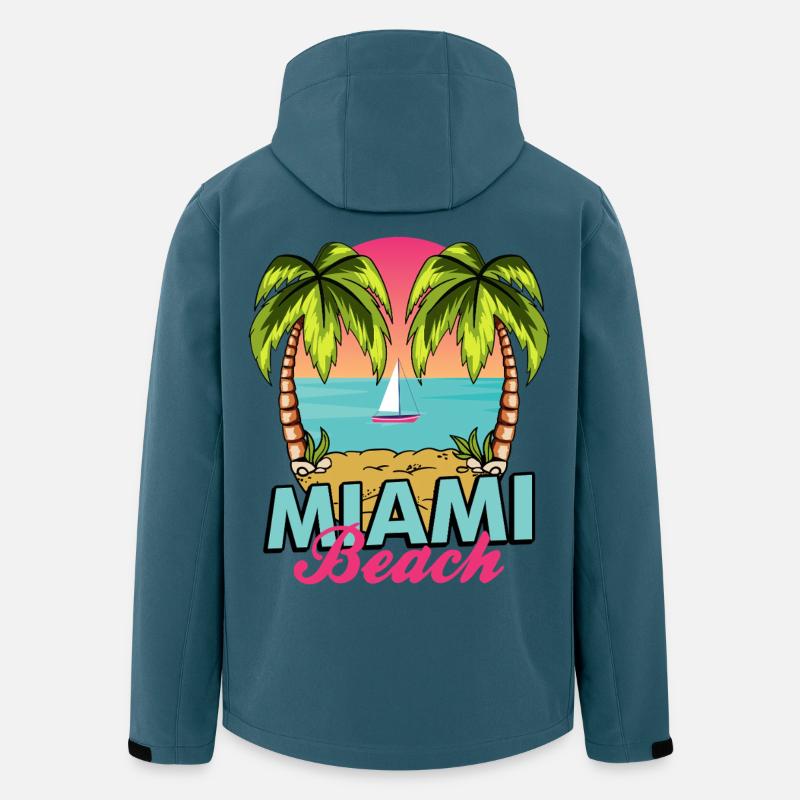 Miami Beach Palmen Sunset - Recycelte Männer Softshell-Jacke von Stanley/Stella - Dunkles Petrol