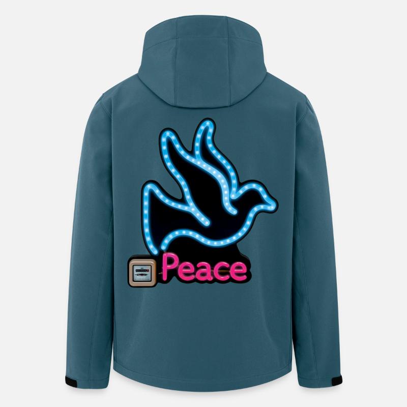 DOVE NEON – Frieden & Liebe - Recycelte Männer Softshell-Jacke von Stanley/Stella - Dunkles Petrol