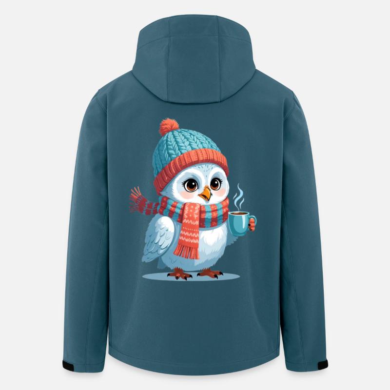 Winterpinguin mit Mütze und Schals - Recycelte Männer Softshell-Jacke von Stanley/Stella - Dunkles Petrol