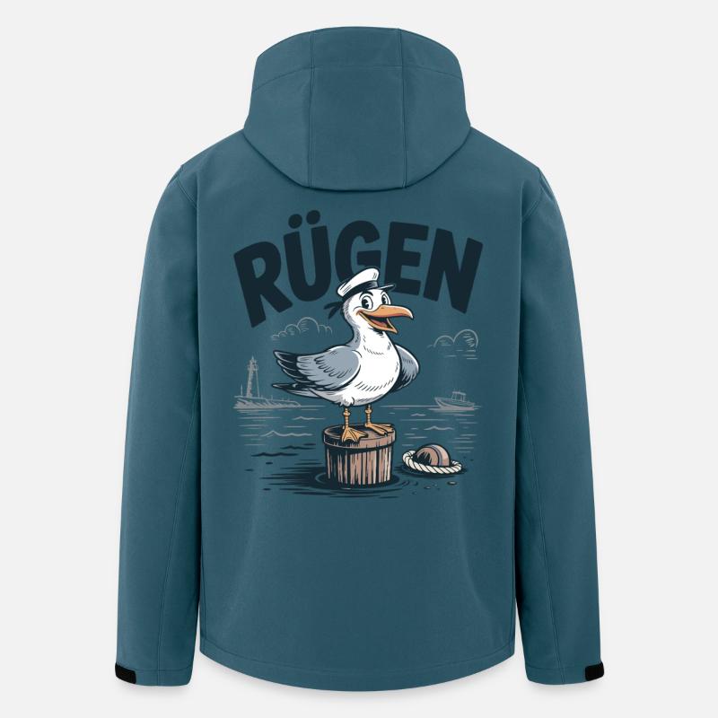 Rügen Möwe Ostsee Urlaub Strand Meer - Recycelte Männer Softshell-Jacke von Stanley/Stella - Dunkles Petrol