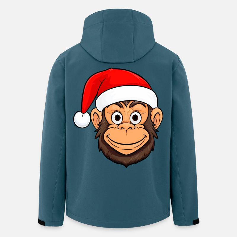 Affen Weihnachten / Weihnachtsmann Affe - Recycelte Männer Softshell-Jacke von Stanley/Stella - Dunkles Petrol