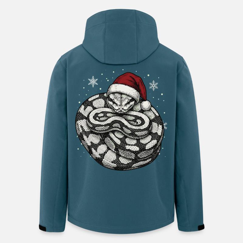 Königspython Weihnachten Ball Python Schlange - Recycelte Männer Softshell-Jacke von Stanley/Stella - Dunkles Petrol