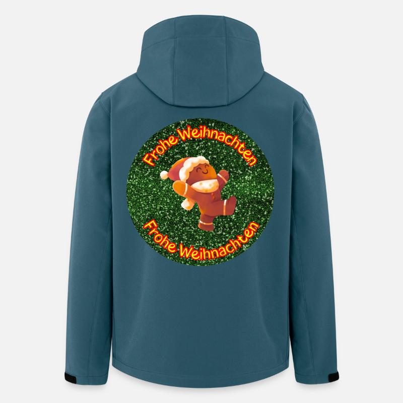 Lebkuchenmann wünscht Frohe Weihnachten  - Recycelte Männer Softshell-Jacke von Stanley/Stella - Dunkles Petrol
