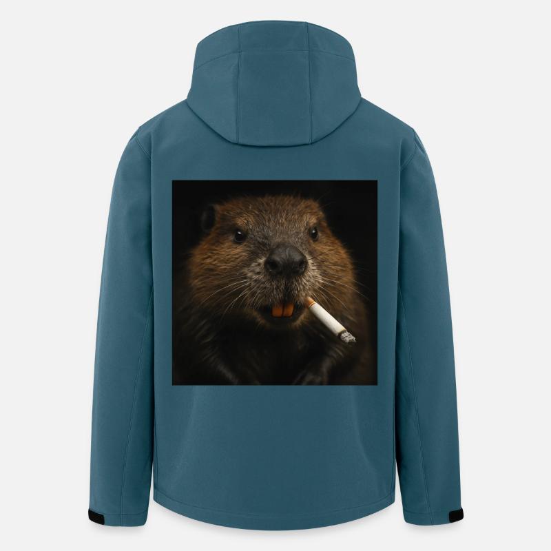 Smoking Beaver - Recycelte Männer Softshell-Jacke Discoverer von Stanley/Stella - Dunkles Petrol