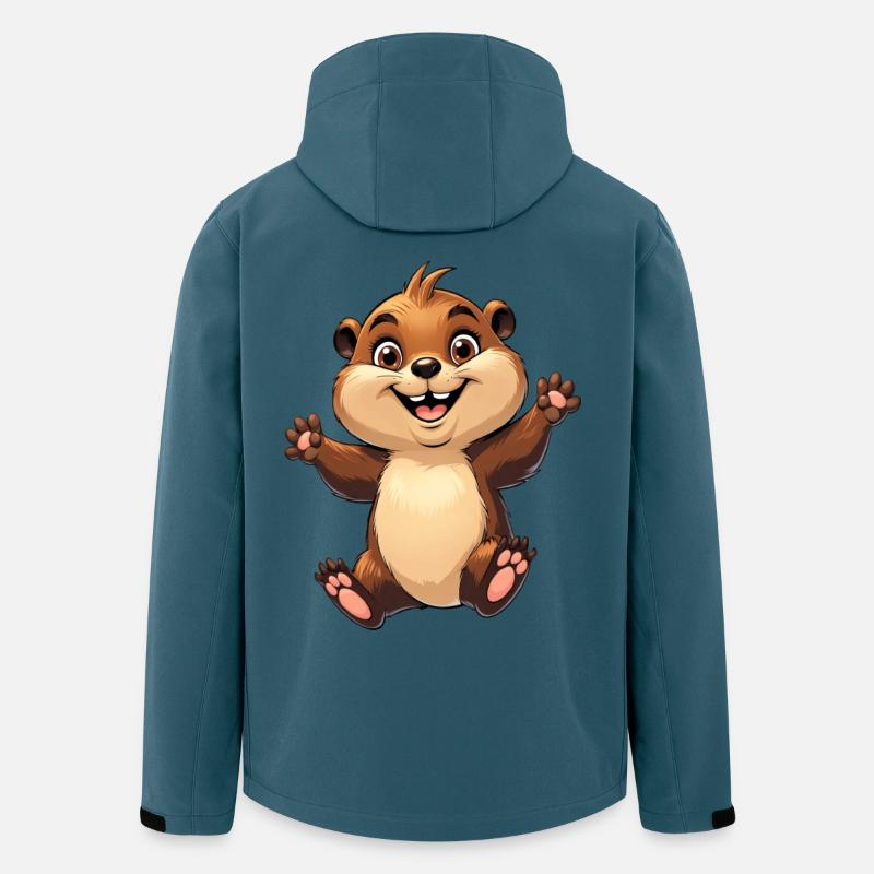Fröhliches Eichhörnchen Design - Recycelte Männer Softshell-Jacke von Stanley/Stella - Dunkles Petrol