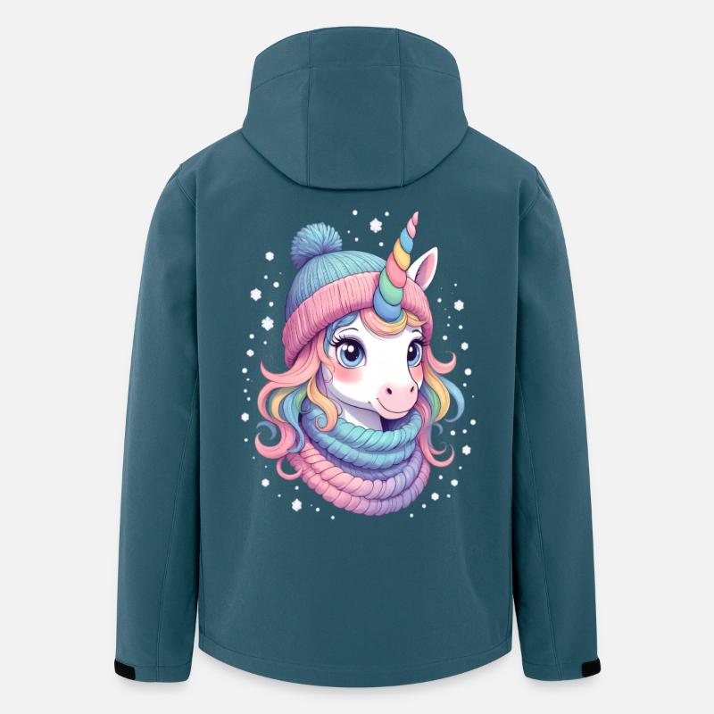 Pastel Unicorn Wintertraum - Recycelte Männer Softshell-Jacke von Stanley/Stella - Dunkles Petrol