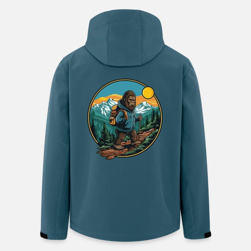 Süßes Bigfoot Wandern Camping Bergabenteuer - Recycelte Männer Softshell-Jacke von Stanley/Stella - Dunkles Petrol
