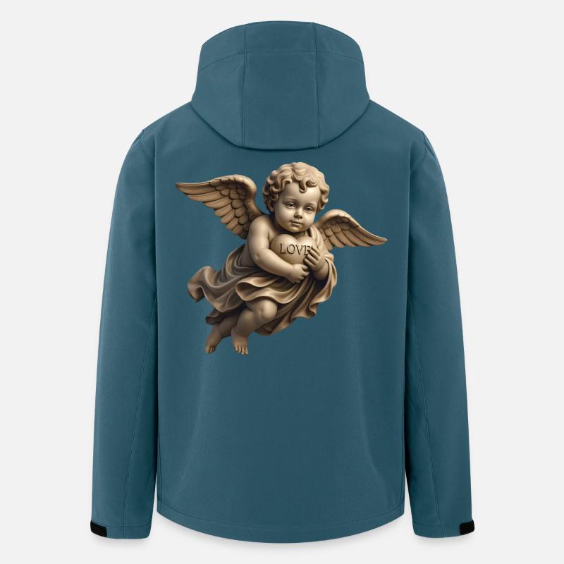 CUPID CHERUB #1 – Frieden & Liebe - Recycelte Männer Softshell-Jacke von Stanley/Stella - Dunkles Petrol