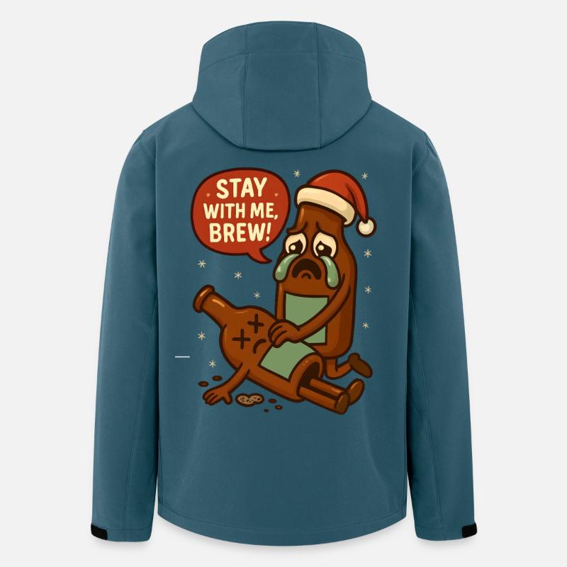 Bierflasche Herren Lustig Weihnachten - Recycelte Männer Softshell-Jacke von Stanley/Stella - Dunkles Petrol