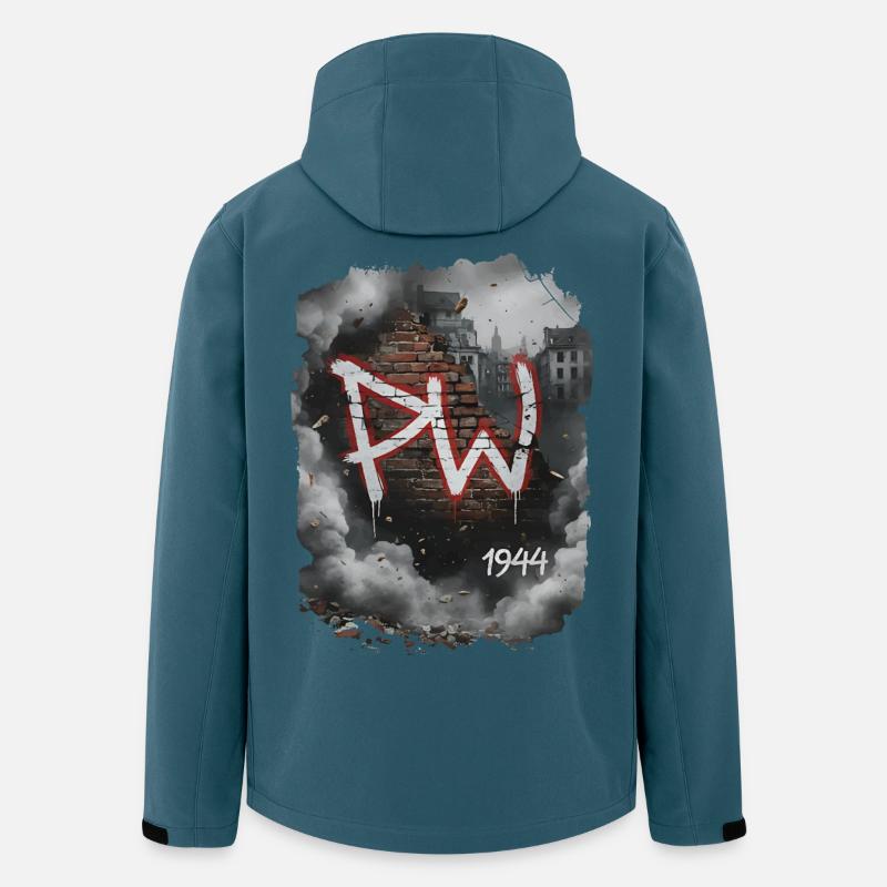 PW 1944 Aufstand Wandkunst - Recycelte Männer Softshell-Jacke von Stanley/Stella - Dunkles Petrol