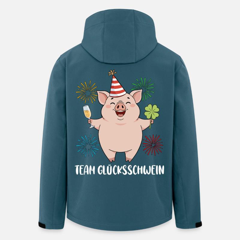Team Glücksschwein - Recycelte Männer Softshell-Jacke von Stanley/Stella - Dunkles Petrol