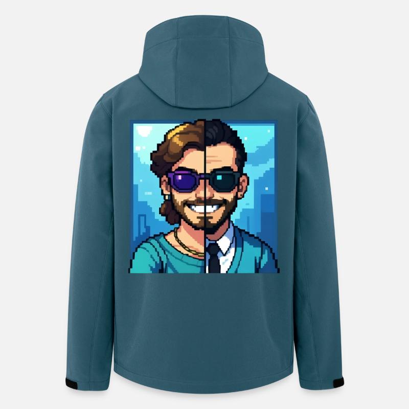 BOY MEET BOY - nice people - Veste softshell homme en polyester recyclé Stanley/Stella - bleu pétrole foncé