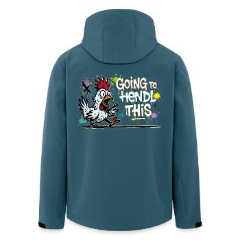Going to Hendl This Graffiti Denglisch Spruch - Recycelte Männer Softshell-Jacke von Stanley/Stella - Dunkles Petrol - Hinten - AI Model Male 185 light (185cm)