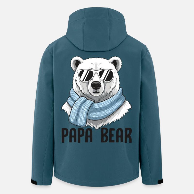 Papa Bear - Recycelte Männer Softshell-Jacke von Stanley/Stella - Dunkles Petrol