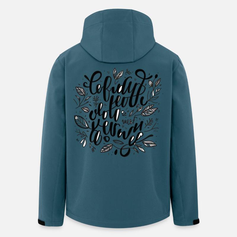 Blattwerk Handlettering - Recycelte Männer Softshell-Jacke von Stanley/Stella - Dunkles Petrol