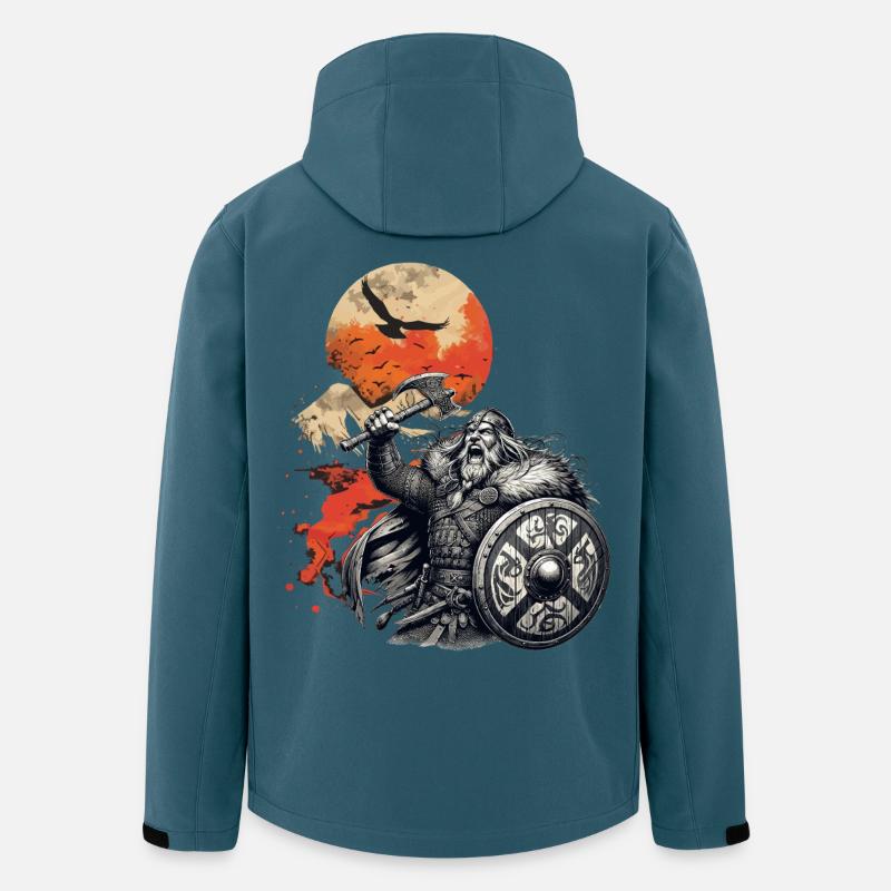 Wikinger Krieger mit Axt und Schild - Recycelte Männer Softshell-Jacke von Stanley/Stella - Dunkles Petrol