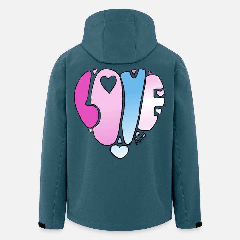 LOVE Pastellgradient Herzen - Recycelte Männer Softshell-Jacke von Stanley/Stella - Dunkles Petrol