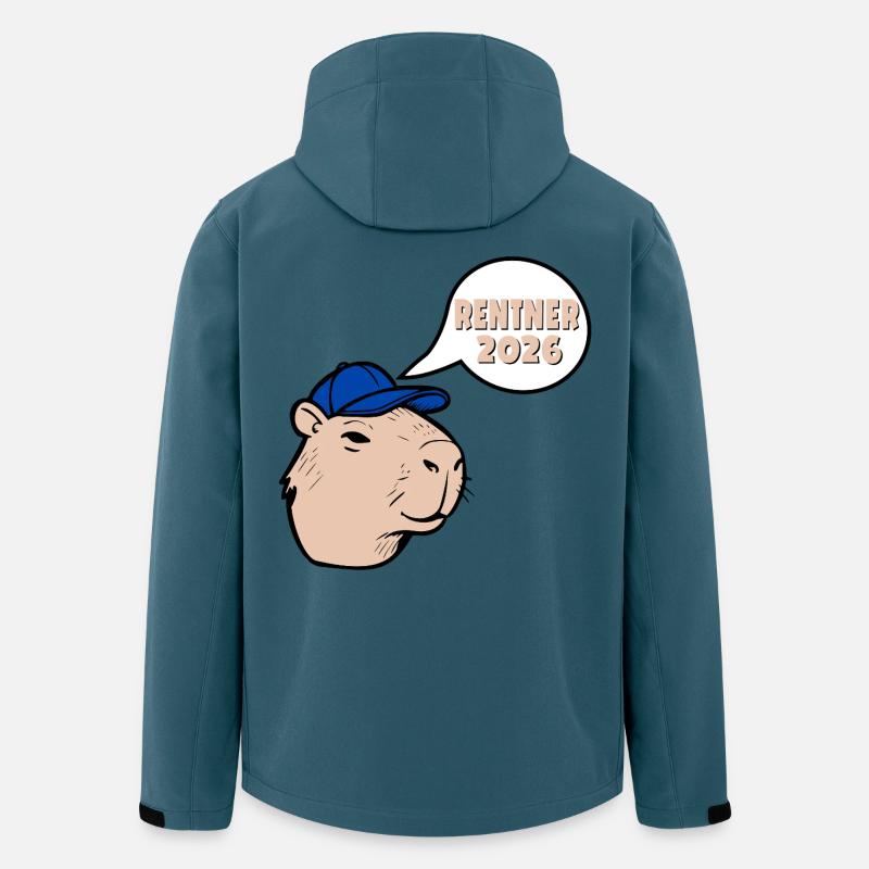 Rentner Rente 2026 Capybara - Recycelte Männer Softshell-Jacke von Stanley/Stella - Dunkles Petrol