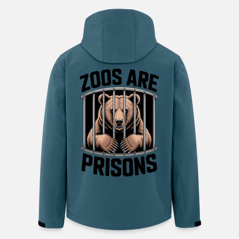 Bär hinter Gittern Motiv - Recycelte Männer Softshell-Jacke von Stanley/Stella - Dunkles Petrol