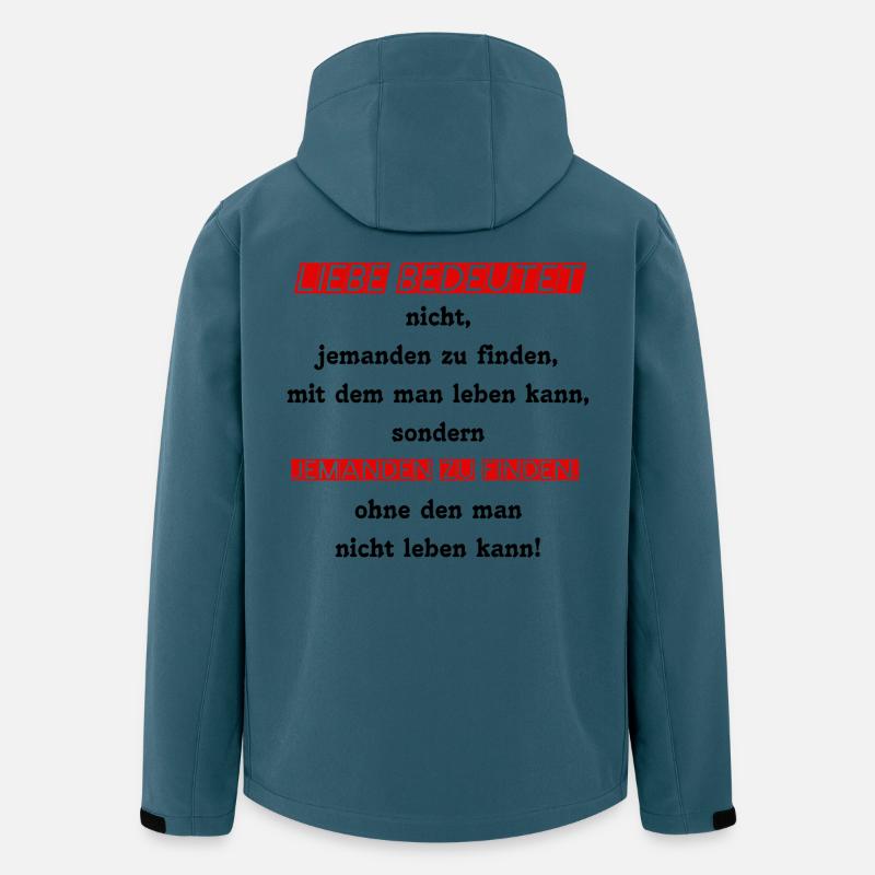 ♡ SPRUCH -> LIEBE BEDEUTET ♡ - Recycelte Männer Softshell-Jacke von Stanley/Stella - Dunkles Petrol